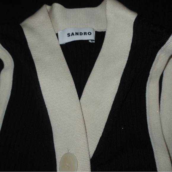 Sandro Black and Cream Cardigan